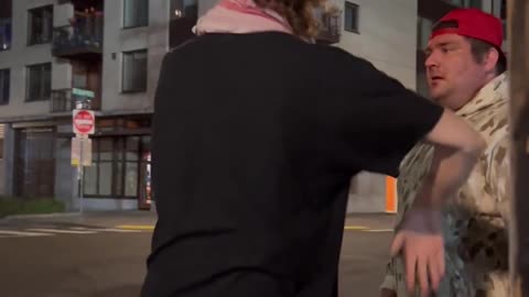 Portland | Antifa threaten a man wearing a MAGA hat