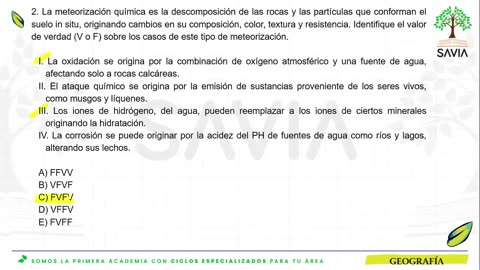 SAVIA REGULAR 2025 | Semana 04 | Geografía