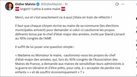 Urgent : Didier Maïsto - Lettre à votre Maire