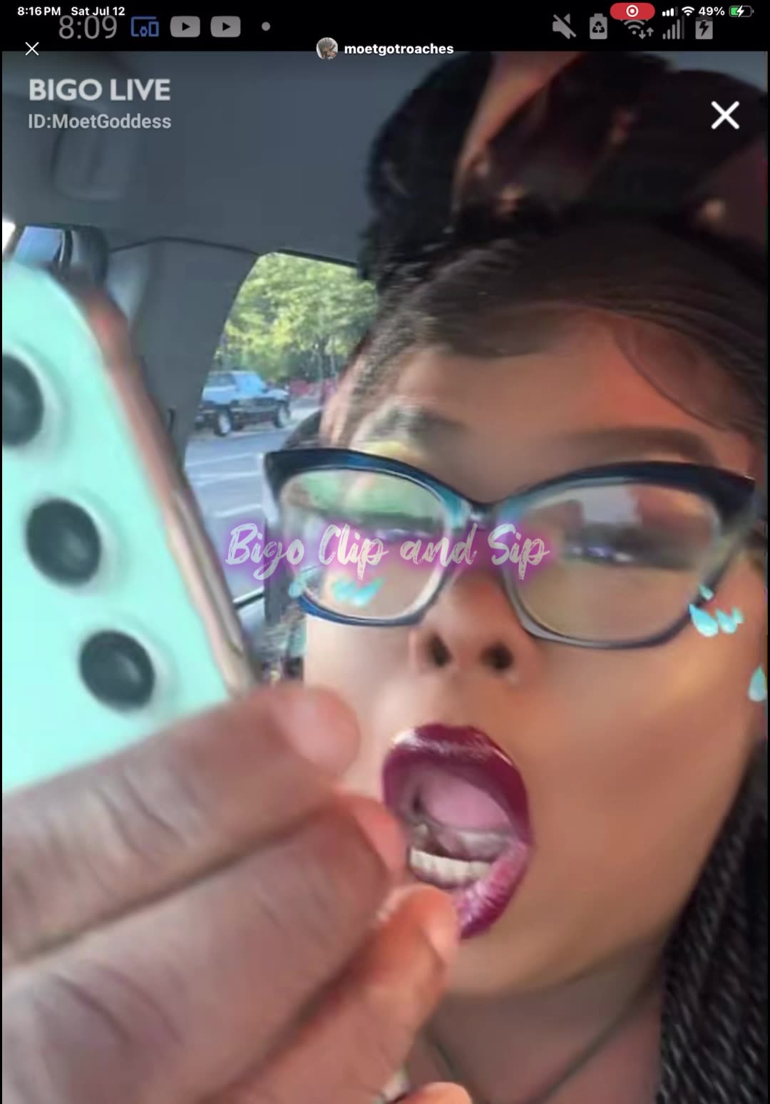 Moet realized she broke her phone twerking for LoozeCannon 7/12/25 #bigoclipandsip