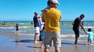 It looks like Saudi Arabia but it is Camber Sands beach in UK.