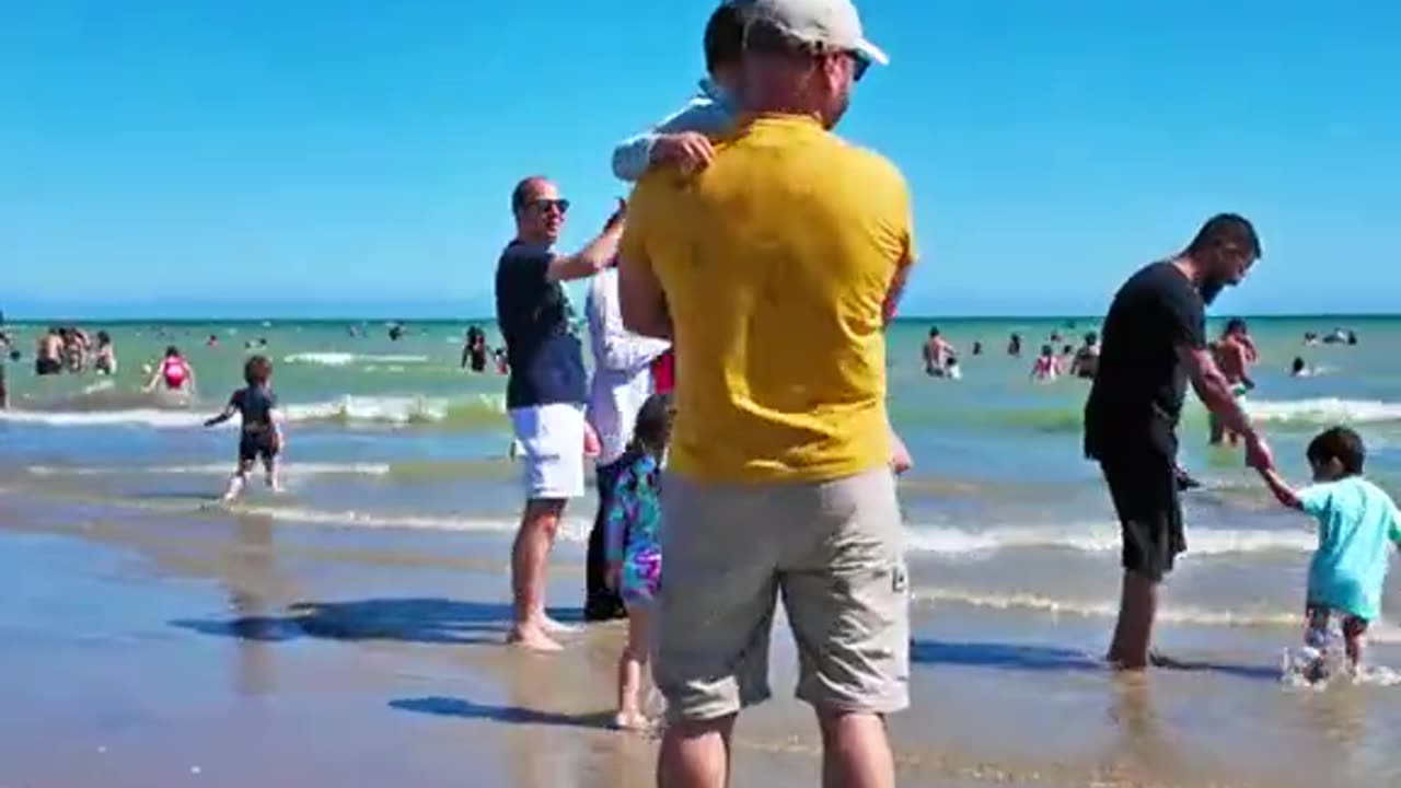 It looks like Saudi Arabia but it is Camber Sands beach in UK.