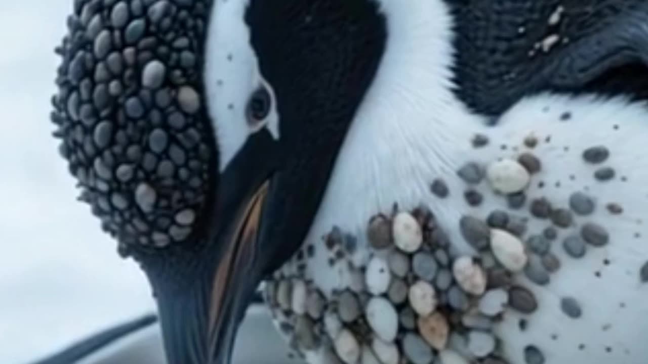 A penguin injured by millions of barnacles was successfully rescued #shortfeed #shorts