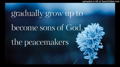 gradually grow up to become sons of God, the peacemakers