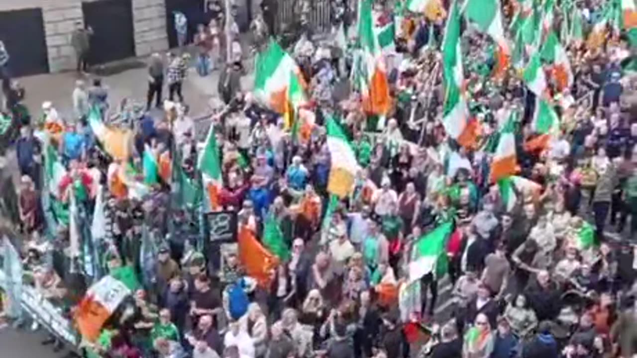 100.000+ protesters in Ireland against the mass immigration invasion of Ireland