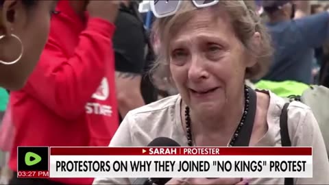 74 Year old Woman in Fear Over Politics Breaks Down at a No Kings Protest