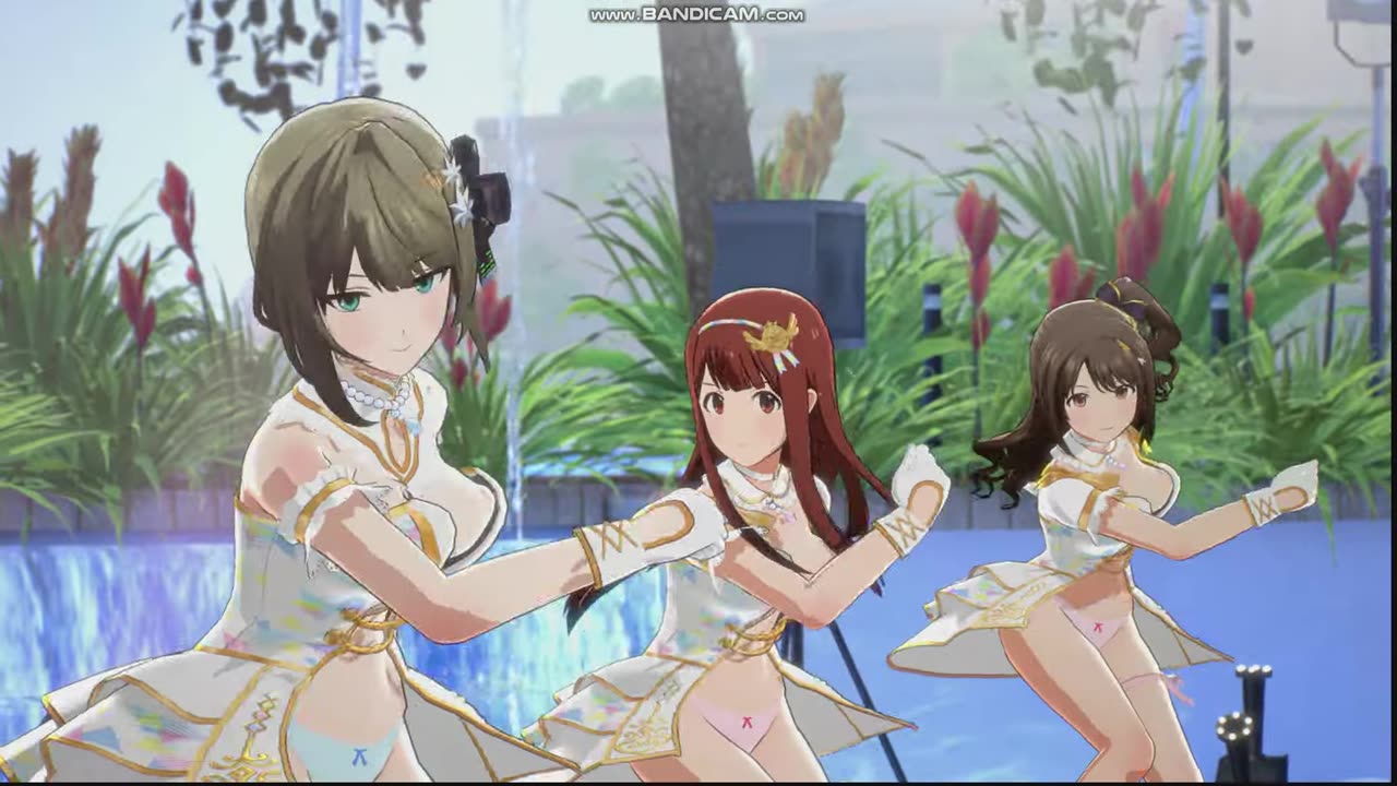 A group of idols dressed in Sexy idol costume dancing in pool,song called 1st Call