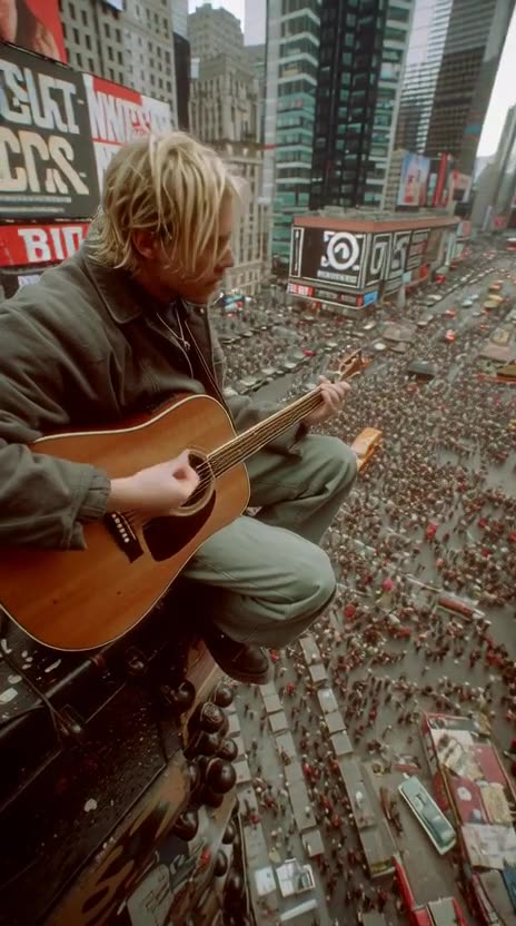 kurt cobain playing guitar video ai video for meta ai