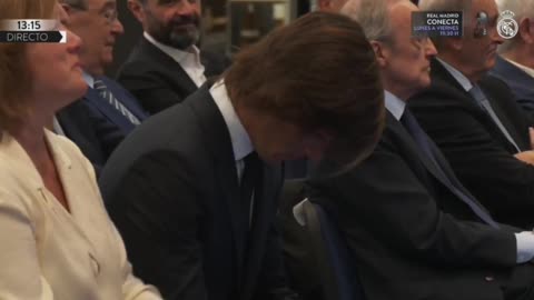 Alvaro Carreras in tears after watching his presentation video.
