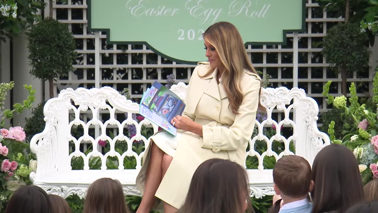First Lady Melania Trump Reads to Children at the 2025 White House Easter Egg Roll