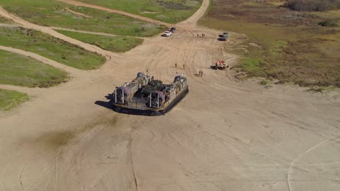 B-Roll: U.S. Marines, Sailors transport ACVs with LCACs during Steel Knight