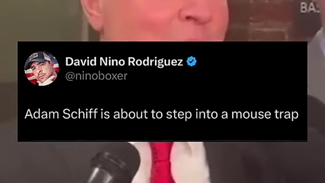 Adam Schiff is about to step into a mouse trap 🐭🪤David Nino Rodriguez