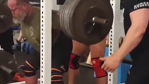 Squatting at McMillan's Strongman Gym in Lancaster