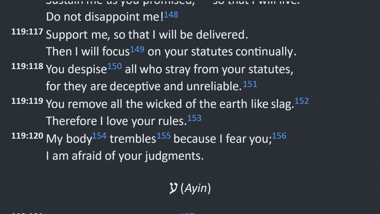 Reading all of Psalm 119 for your edification