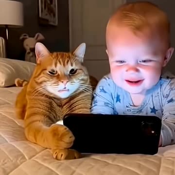 Cute Baby & Cat Viral Funny video😍🤭🤣🤣🤣