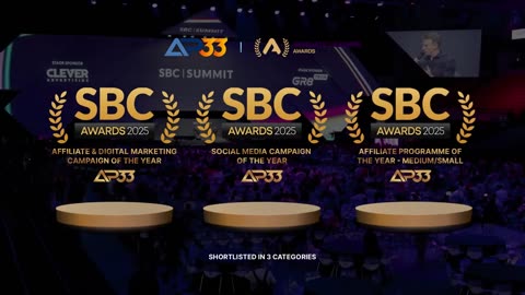 AP33 secure 3 Major Shortlisting for the SBC Affiliate Leaders Awards 2025
