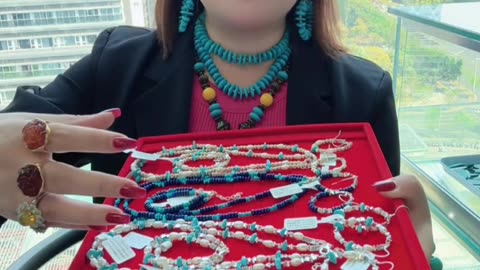 250616-11 Turquoise & Pearl Set: Mermaid Princess’ Treasure Jewelry Box
