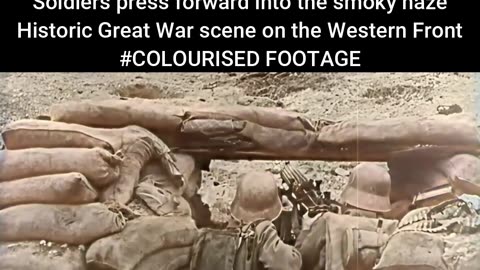 British Troops Fire Lewis Guns in Clash with Vickers on Front