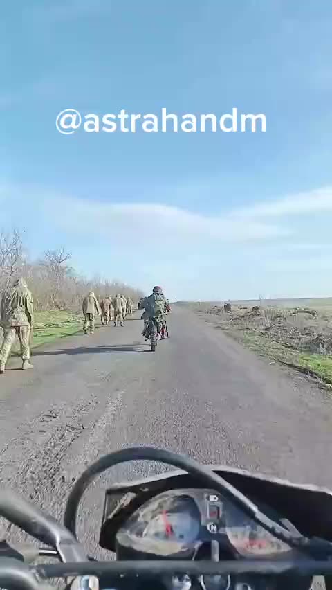 Russians Lead a Group of Prisoners of War to the Rear From Pokrovsk