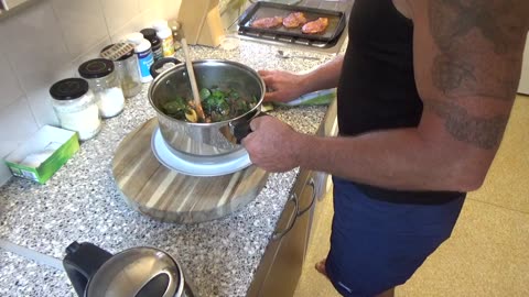 Cooking Bloke. Spicy pork loins and chilly veggie mix.