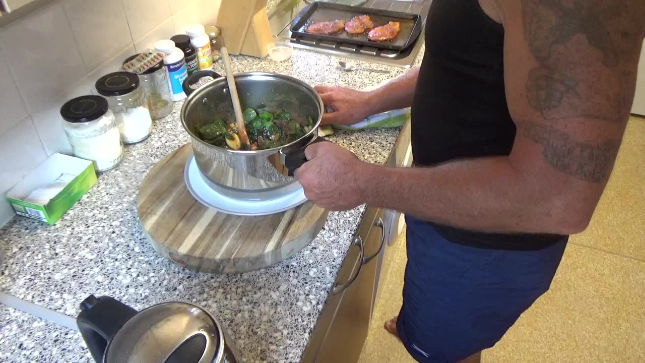 Cooking Bloke. Spicy pork loins and chilly veggie mix.