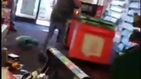 Nigger vandalises store