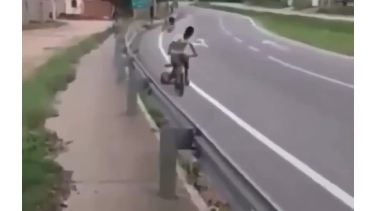 He even flipped over while cycling