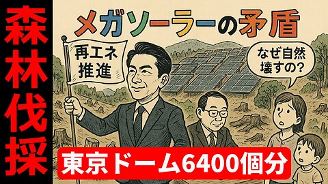 🤣小泉進次郎の森林伐採型メガソーラーの矛盾！東京ドーム6400個分の環境破壊 #メガソーラー #小泉進次郎