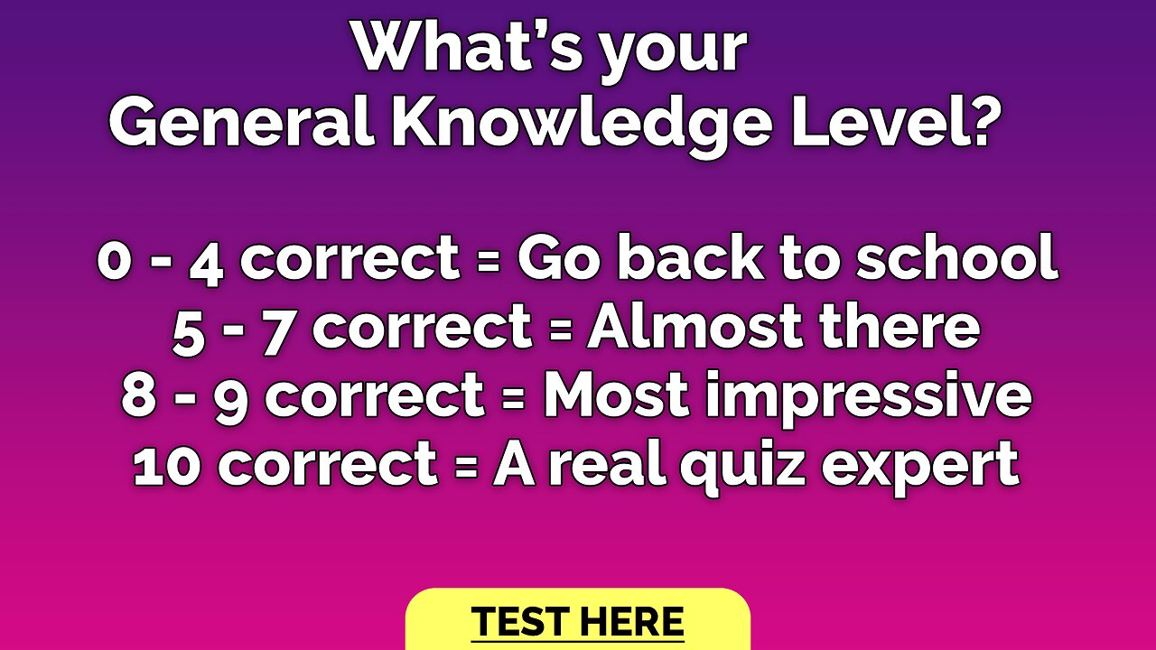 HARD General Knowledge Quiz