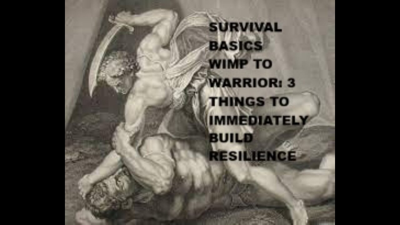 SURVIVAL BASICS - WIMP TO WARRIOR: 3 THINGS THAT IMMEDIATELY BUILD RESILIENCE