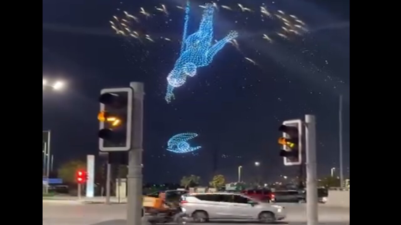 Epic light show with 3,000 drones at the Lusail Sky Festival in Qatar 😮‍💨