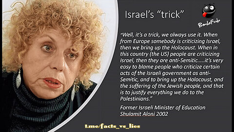 'It's a trick, we always use it'. Former Israeli Minister Shulamit Aloni on Anti-Semitism...