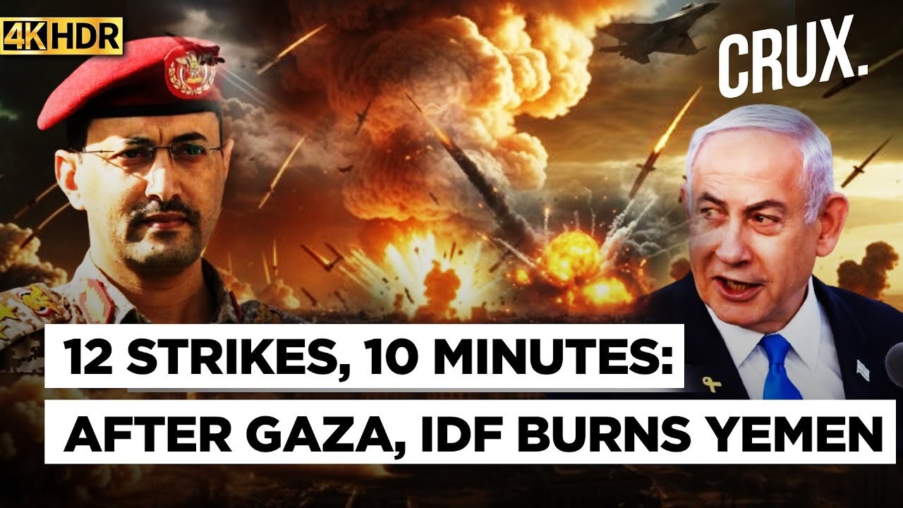 Sirens in Jerusalem as Israel Bombs Houthi-held Hodeida Port, Bibi at IDF HQ, Trump Warns Hamas _4k