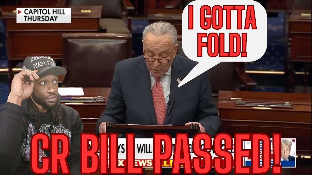 SCHUMER FOLDS TO TRUMPS CR BILL 😂😂😂