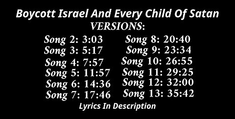 13 Versions: The Banned | Boycott Israel and Every Child of Satan