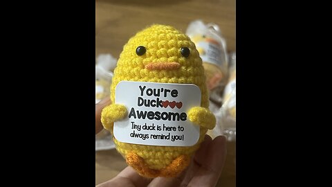 handmade crochet emotional support duck plushies with encouraging cards
