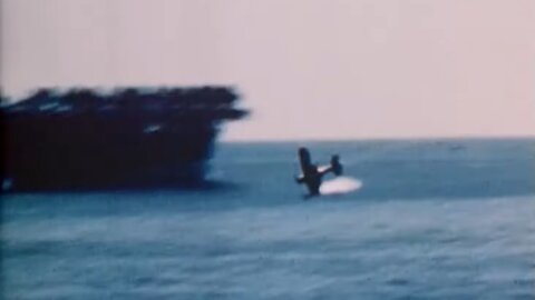 Original color footage of Japanese kamikaze attacks against US aircraft carriers during WWII