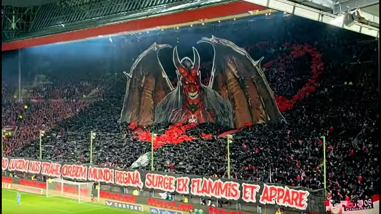 "Höllen Choreo": A Hellish Choreography Summoning The Devil Before Game At Fritz-Walter-Stadium