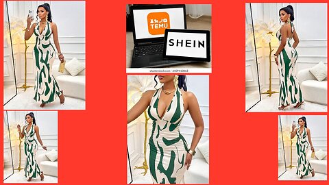 🛒Amarilo Women's Summer Sexy Fashion Wave Pattern Print Deep V Pleated Waist Halterneck.....