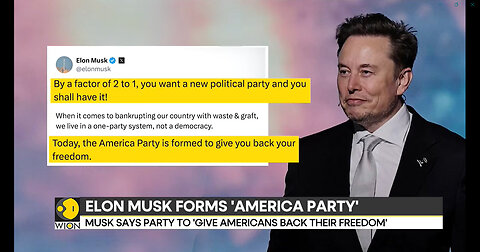 Elon Musk Launches ‘America Party’ After Rift With Trump | World News