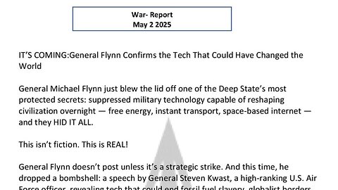 WAR REPORT - MAY 02 2025 - THIS TECH EXISTS