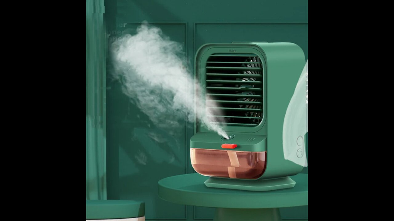 2-in-1 Rechargeable Compact Desk Fan & Humidifier, with 3 Speed Settings, for Home & Office