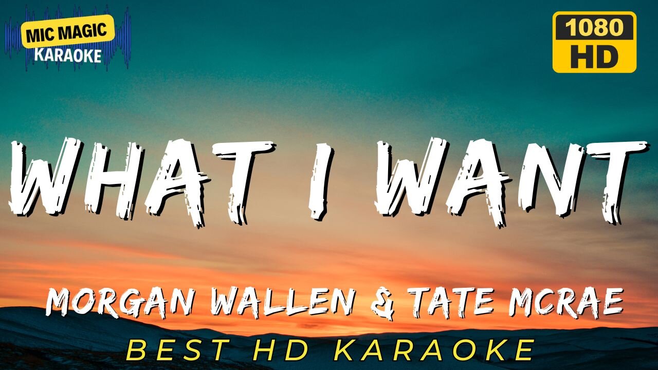 WHAT I WANT - MORGAN WALLEN & TATE MCRAE - KARAOKE
