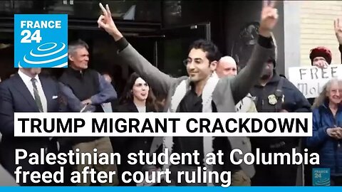 A Palestinian student at Columbia is freed after his arrest at a citizenship interview