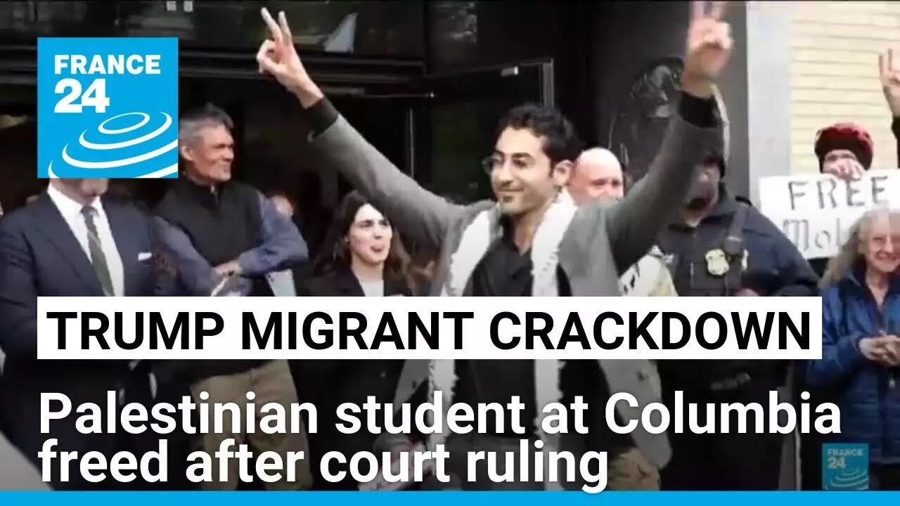 A Palestinian student at Columbia is freed after his arrest at a citizenship interview