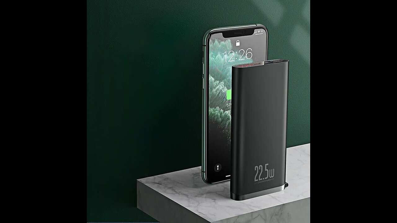 20000mAh Large Capacity Power Bank, 22.5W Fast Charge, LED Display, for iPhone, Huawei & More