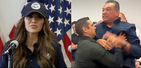 Senator Alex Padilla Gets Handcuffed And Arrested At Sec Noem's Conference