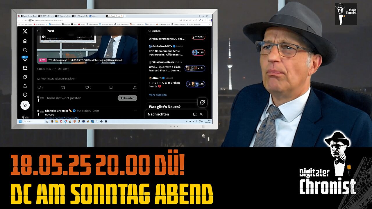 Aufzeichnung vom 18.05.25 Direktübertragung! DC am Sonntag Abend