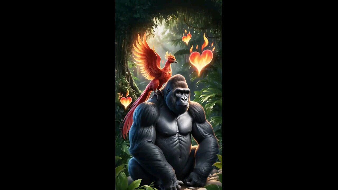 combination of a gorilla and fire agal