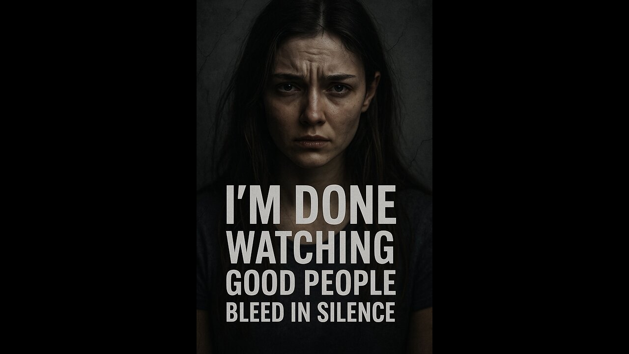 I’m done watching good people bleed in silence.